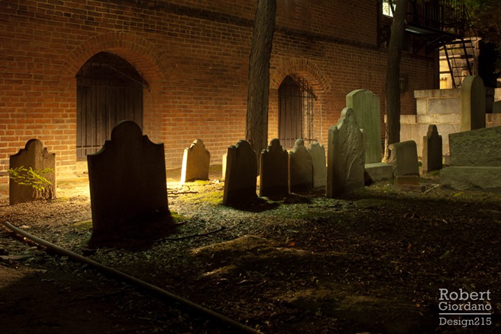 Westminster graveyard at night