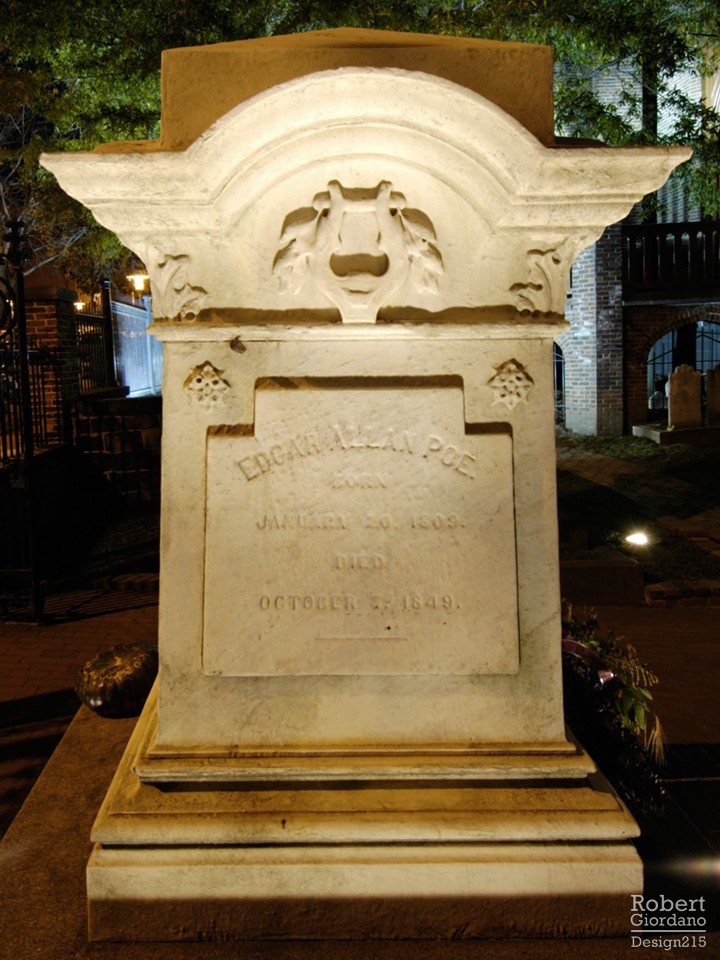Poe grave, facing west