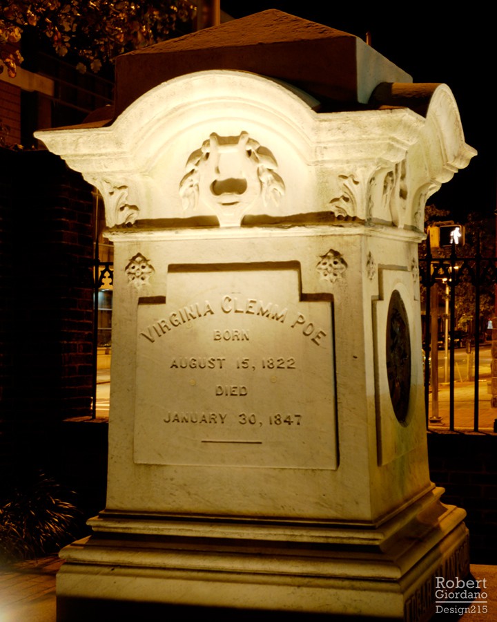 Poe grave, facing south